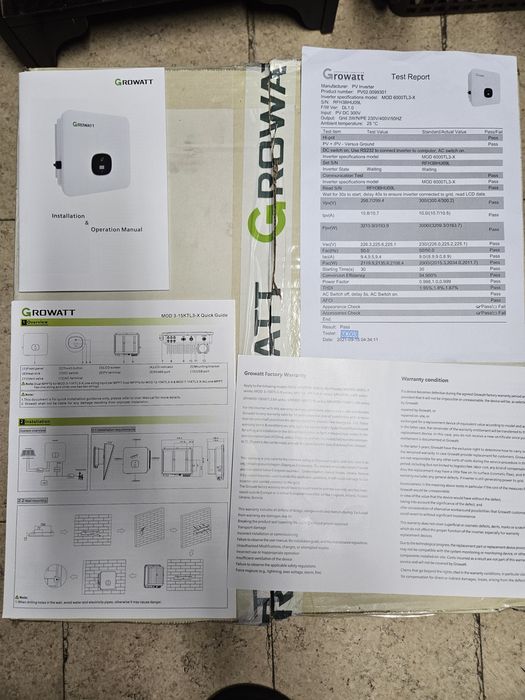 Falownik Growatt MOD 6000TL3-X 6KW oraz moduł wifi