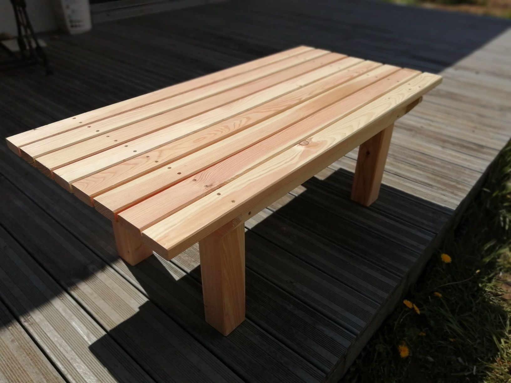Stolik stół ława na taras ogród modrzewiowa drewniana