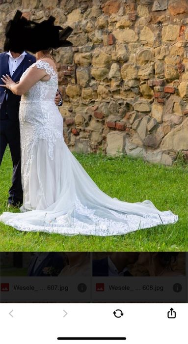 Piękna suknia ślubna z przepięknym 65cm trenem