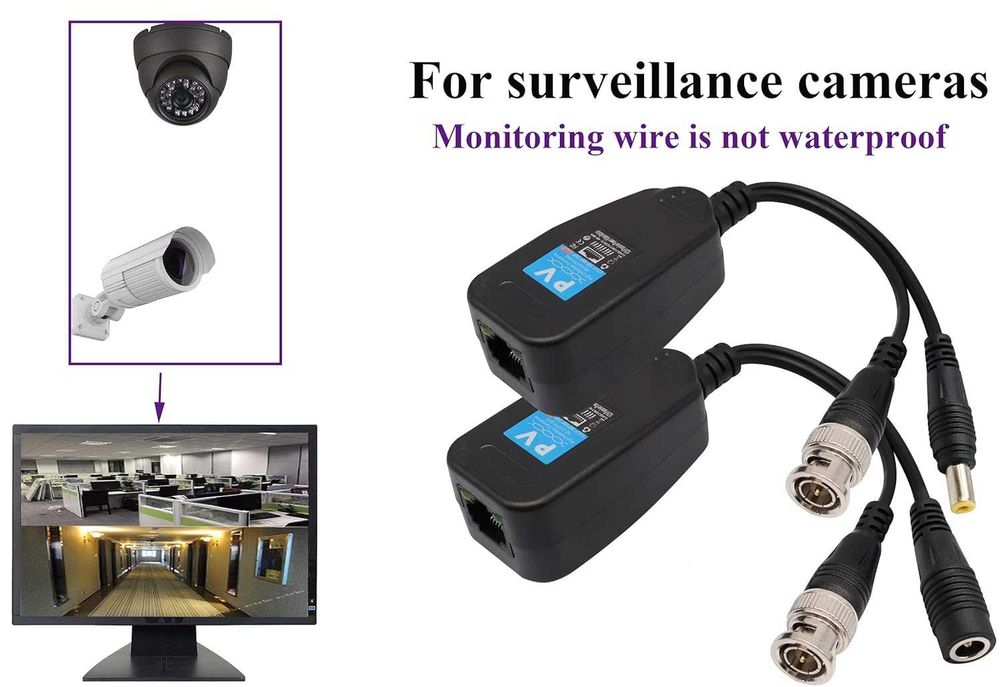 AAOTOKK Balun wideo RJ45 na BNC Nadajnik do kamer monitorujących