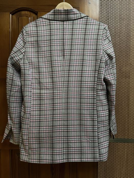 Жіночий піджак у рожево-сіру клітинку | Стильний, елегантний, розмір M