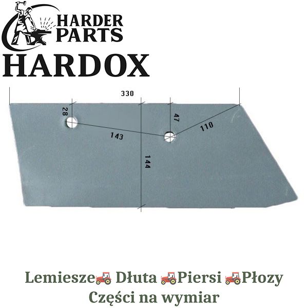 Lemiesz 12 Overum HARDOX 74605 części do pługa 2X lepsze niż Borowe