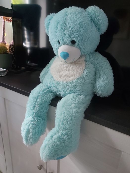 Duży miś maskotka duż misiek błękitny miś