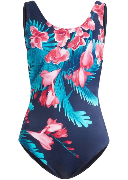 B.P.C kostium jednoczęściowy granatowy w kwiaty 52.