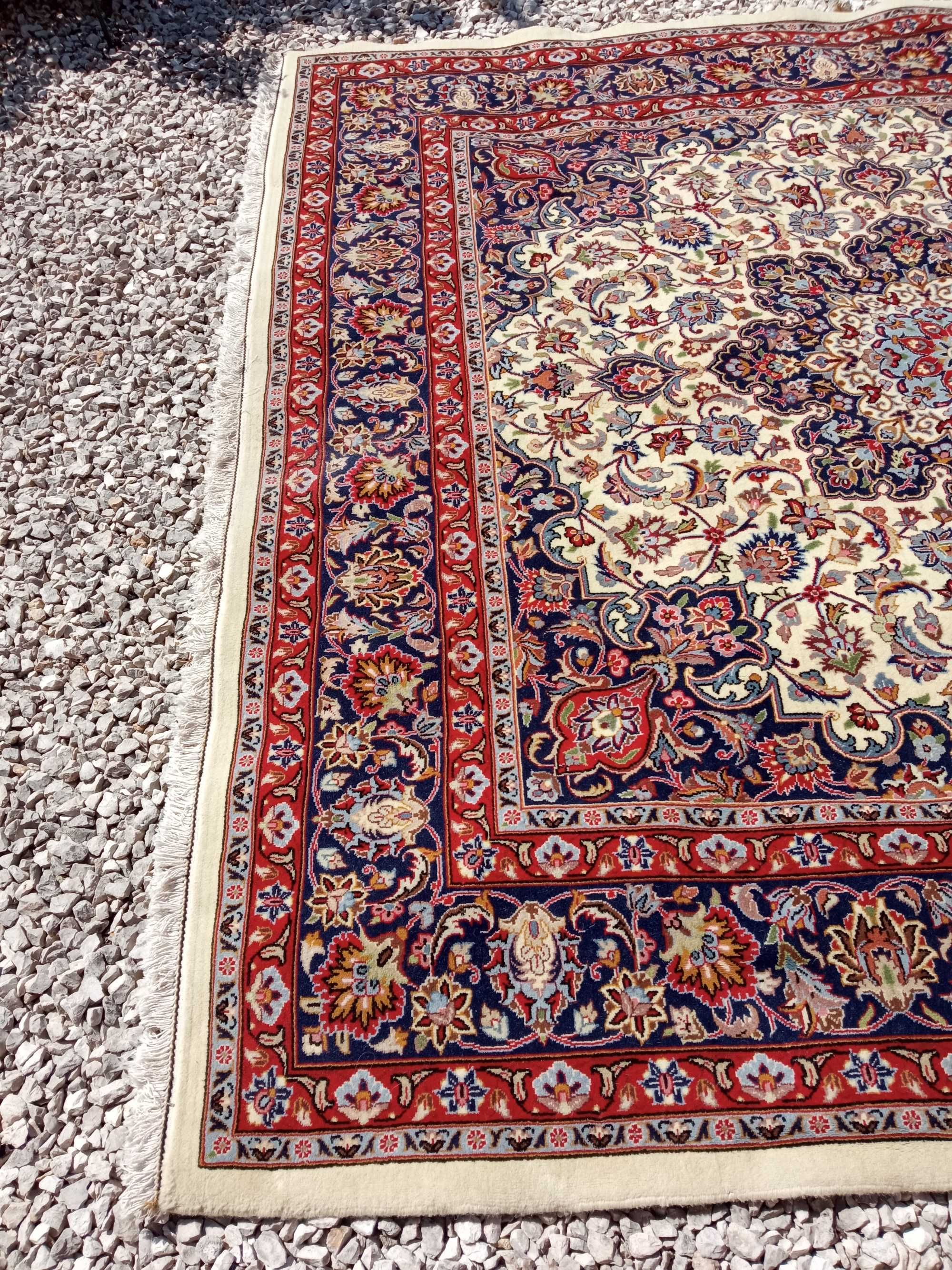 Tapete ISFAHAN Persia-Uma peça de sonho! Como novo! ORIGINAL PERSIA