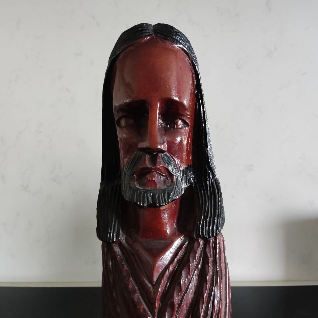 Busto antigo em madeira, Jesus/Cristo - Africana