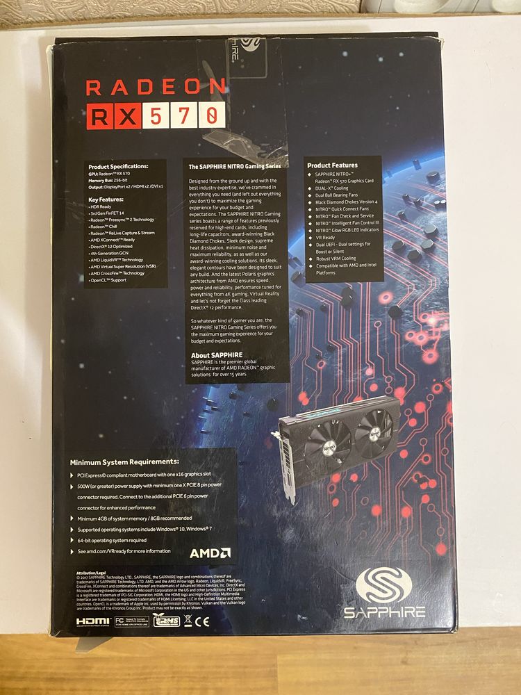 Sapphire RX 570 Nitro+ 8GB GDDR5 256bit