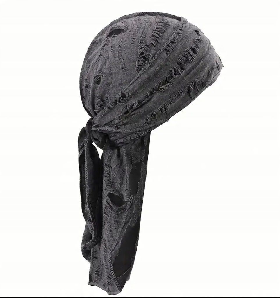 Chusta na głowę Durag Turban Szary Yeat streetwear Y2K
