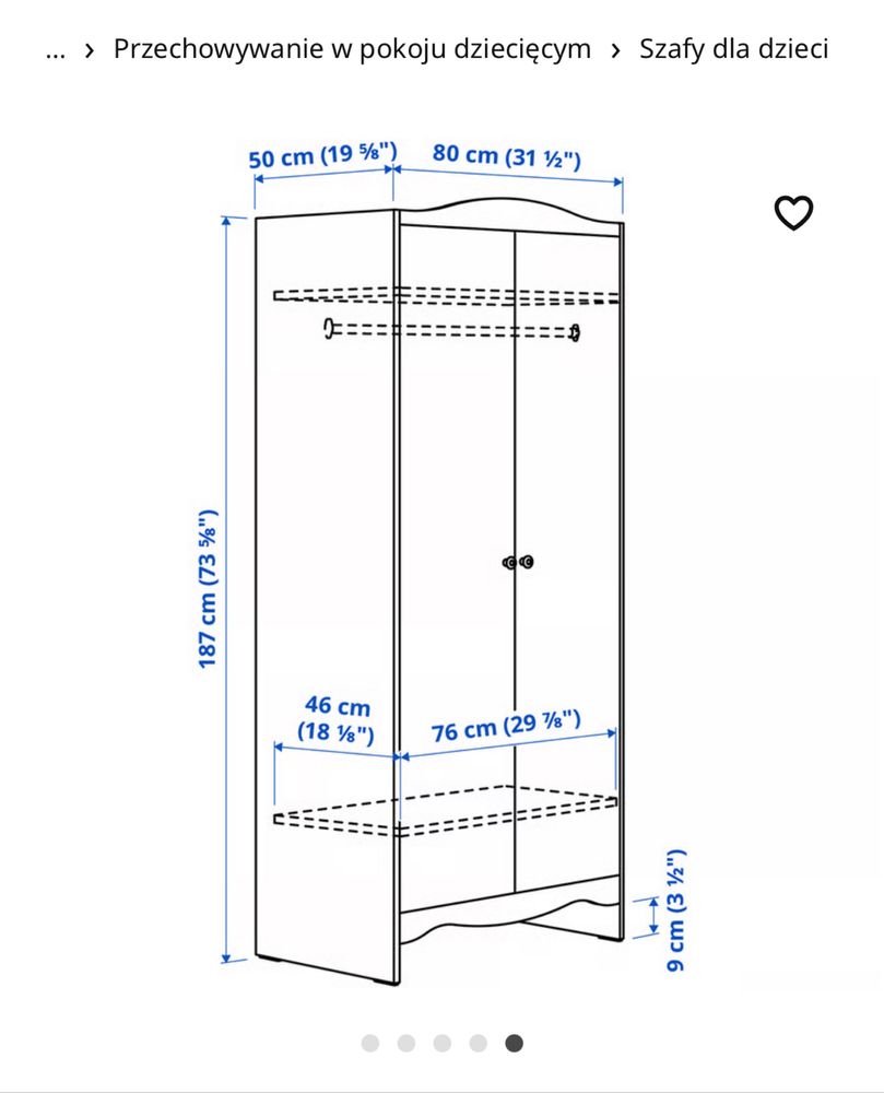 Szafa dziecieca Ikea Smagora biala