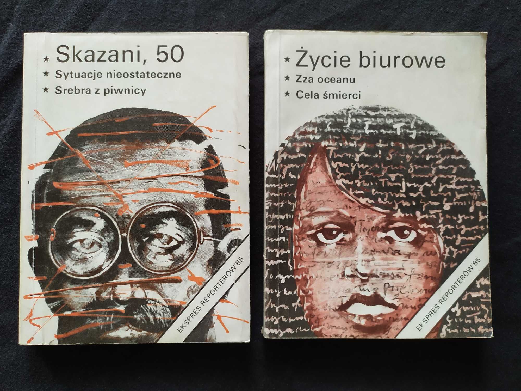 2 książki, Ekspres reporterów 1985, Sensacja, Kryminał, PRL, Skazani,