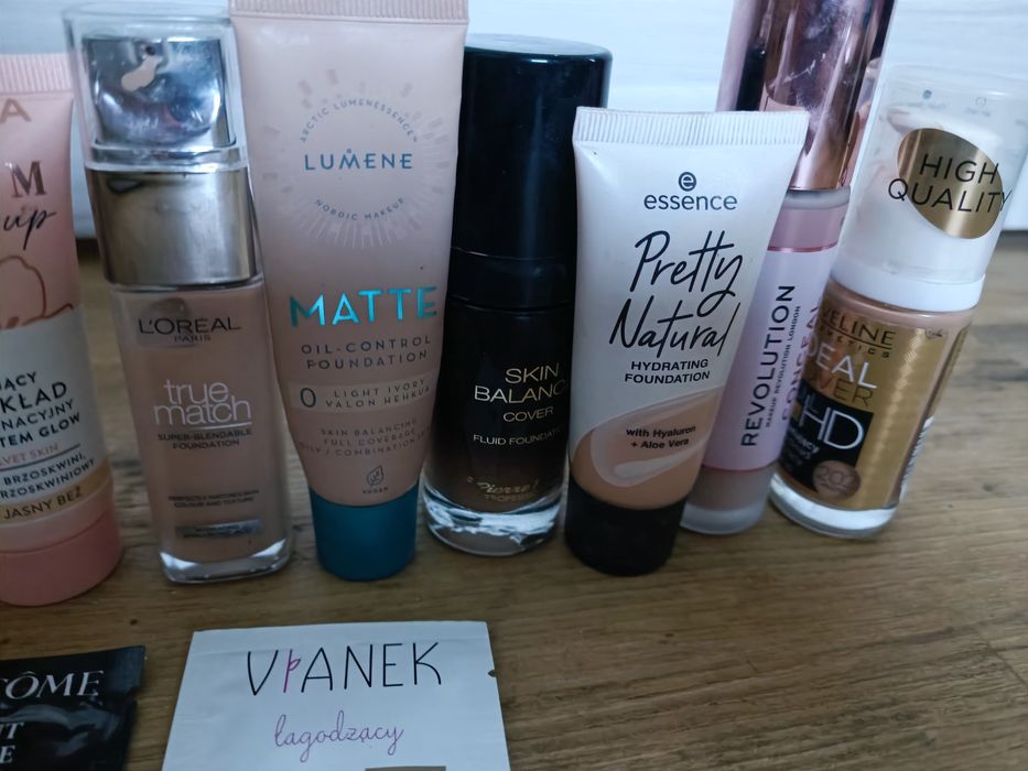 Zestaw podkładów lumene loreal Maybelline lancome essence do twarzy