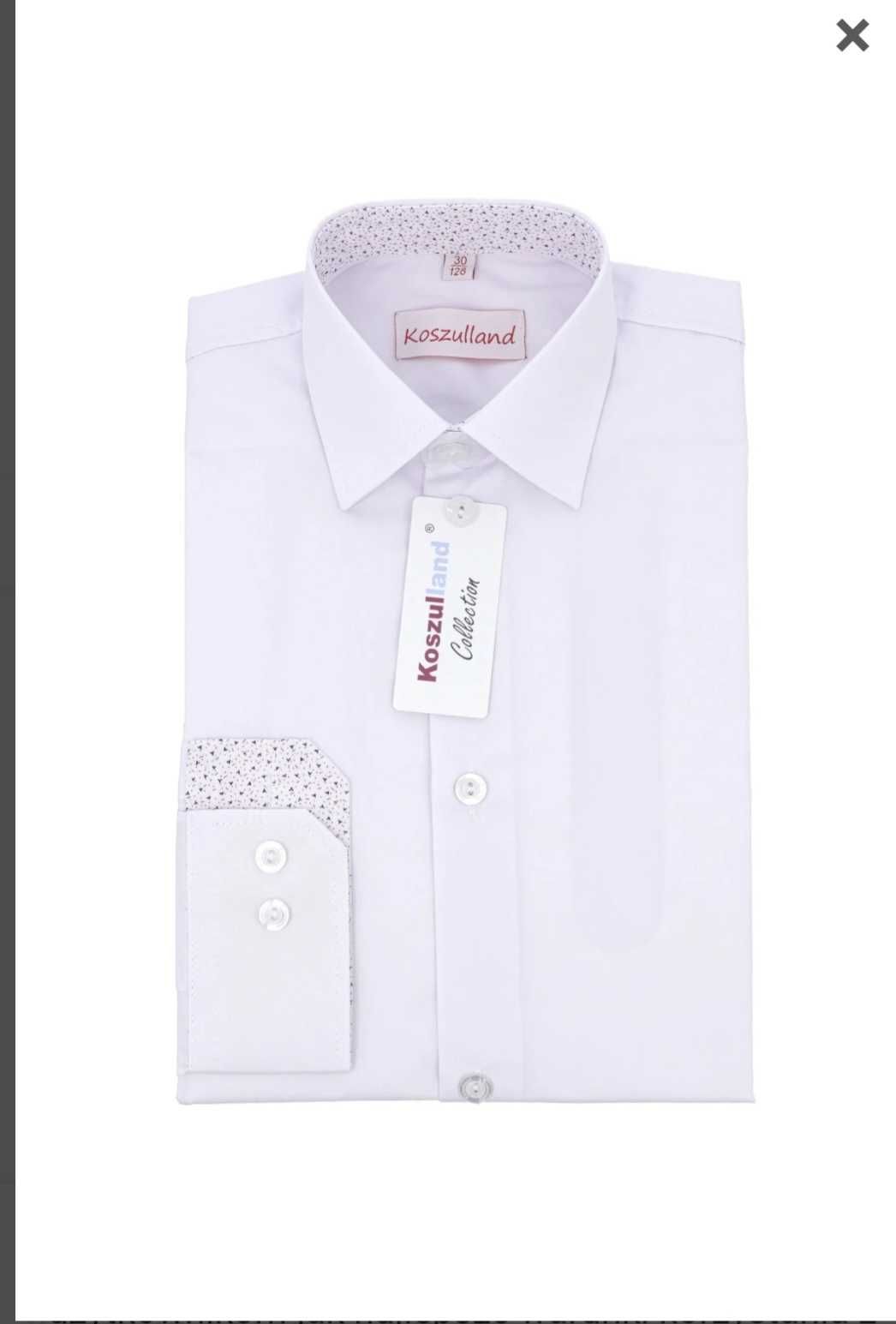 Biała koszula i spodnie garniturowe 146 strój galowy