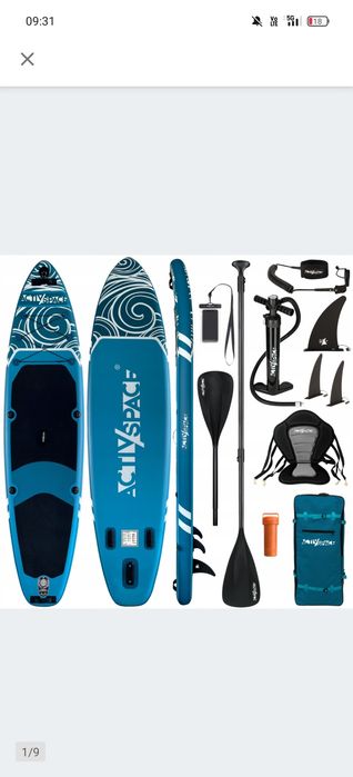 Deska SUP PRO stand up paddle pompowana 11,6” 350cm zestaw z wiosłem 2