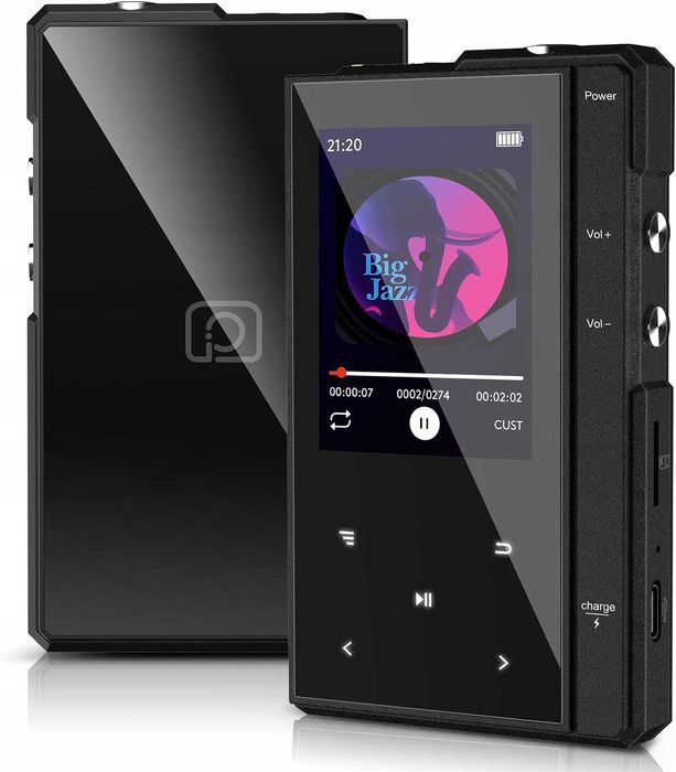 1877 Odtwarzacz mp3 z Bluetooth 5.0, Phinistec Z6 64GB 1500mah