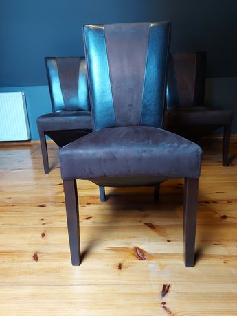 Komplet 4 skórzanych holenderskich krzeseł marki H&H