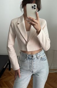 Пиджак в светло-розовую полоску (Италия)