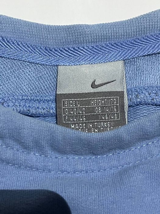 вінтажний голубий світшот nike на сірих бірках(sk8,vintage, y2k)