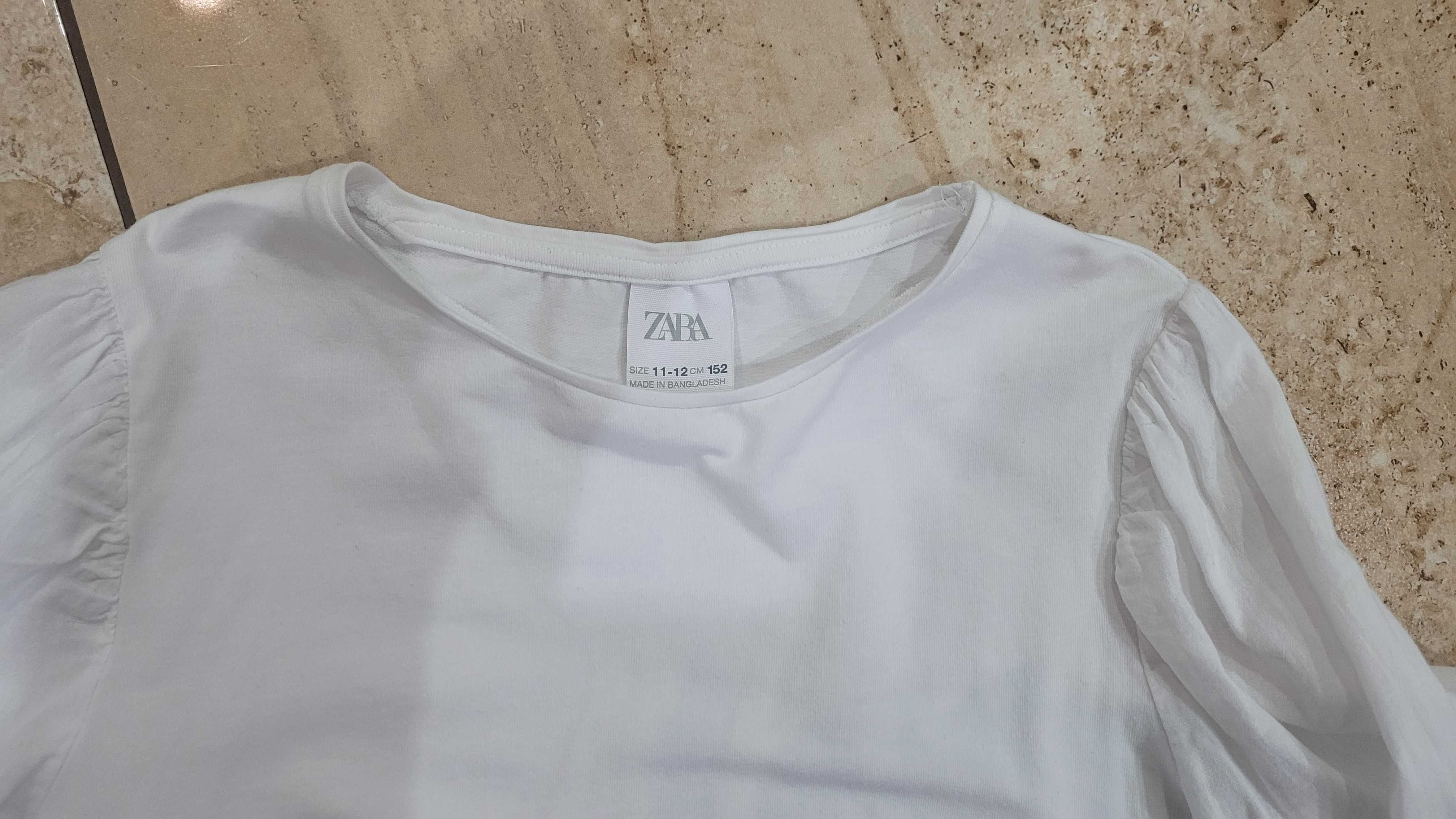 Zara biały T-shirt dziewczęcy 152cm