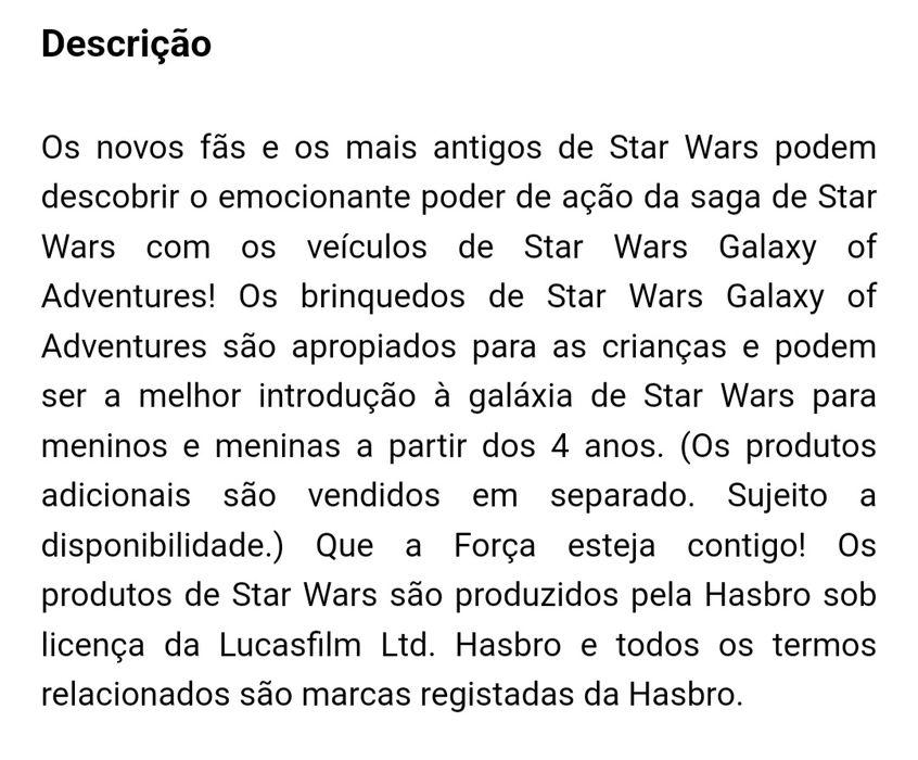 Veículo Star Wars Episódio 9 - Hasbro(Artigo Único)