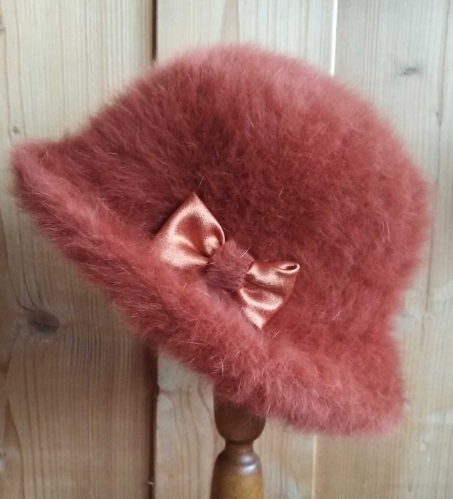 rudy/karmelowy  Kapelusz/bucket ANGORA j.nowy made in Poland r.55
