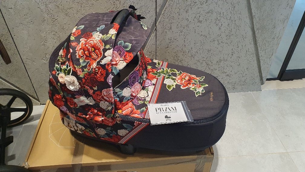 Cybex Priam Spring Blossom Dark wózek nosidełko Gondola fotelik baza