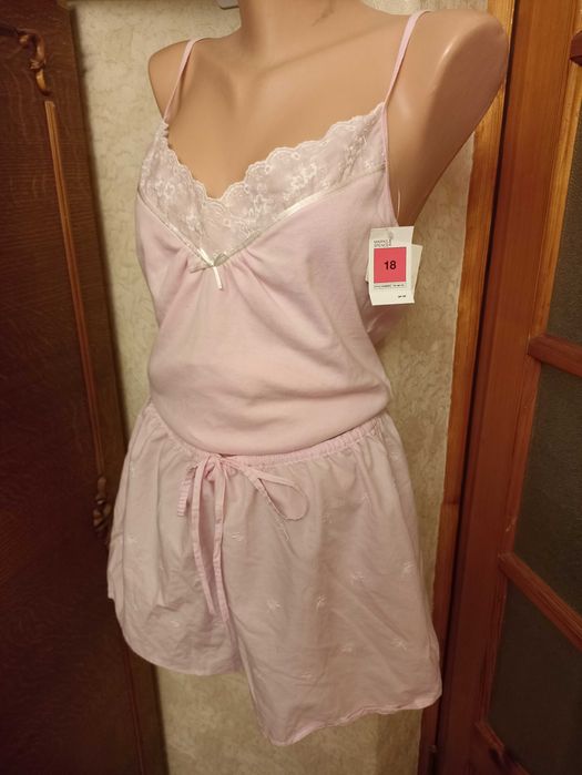 Молодіжний еротичний комплект для сну майка з мереживом і шорти XL