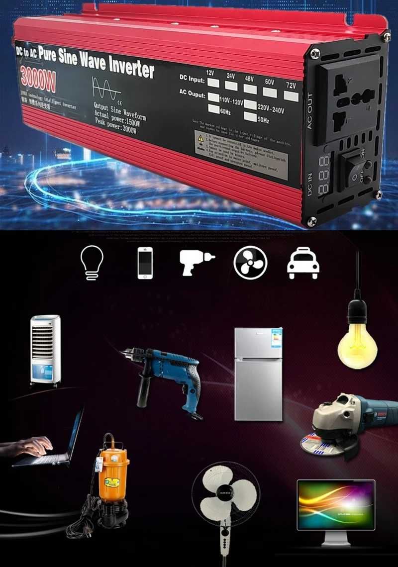 Інвертор 12V-220V / Перетворювач напруги / Инвертор / Преобразователь