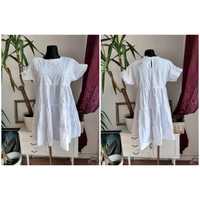 Biała ażurowa sukienka mini trapezowa 40 L xl 42  boohoo