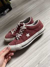 Bordowe czerwone burgundowe trampki Converse 24,5cm