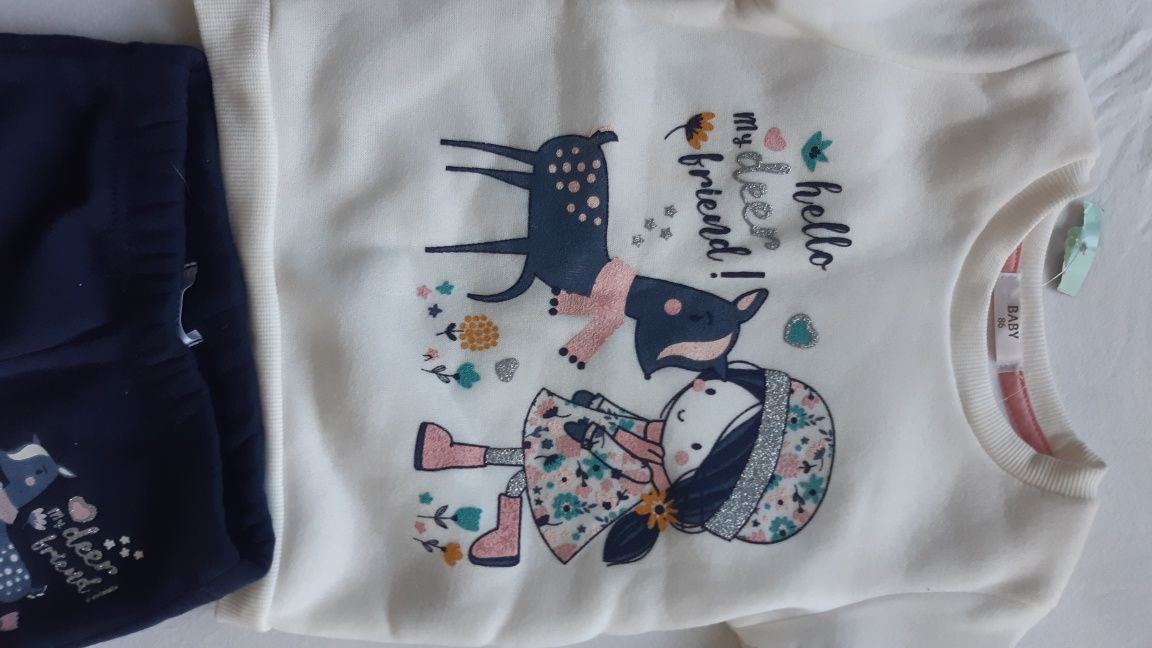 komplet spodnie i bluza z jelonkiem 86