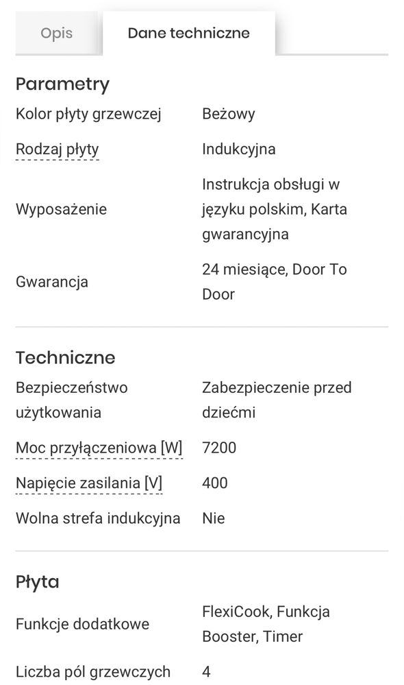 Płyta indukcyjna WHIRLPOOL ACM 808 BA/S beżowa