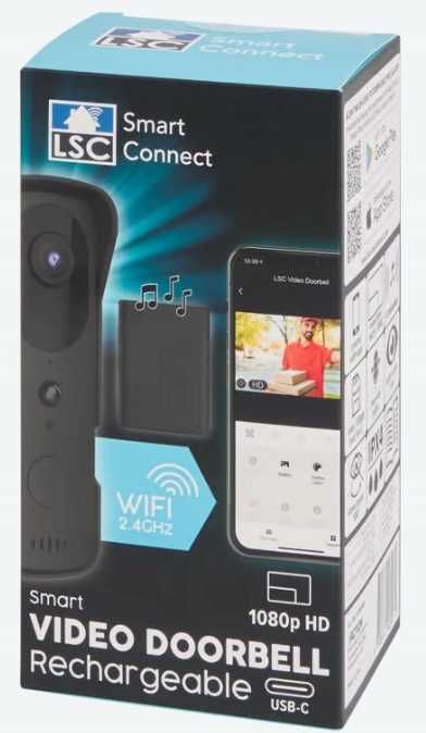 Inteligentny dzwonek domofon do drzwi z kamerą LSC Smart Connect 1080P