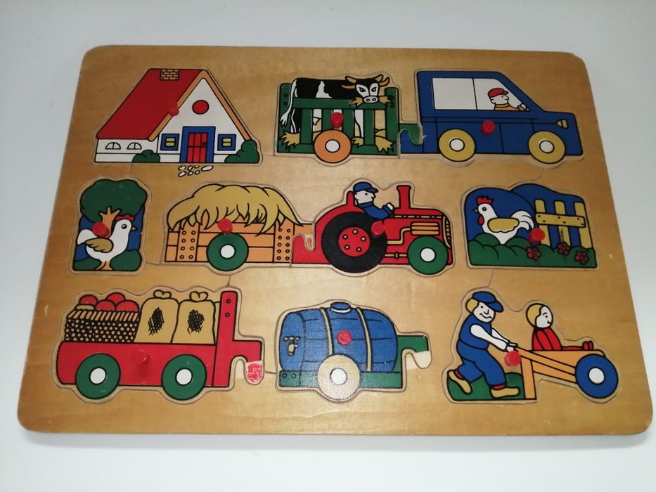 Vários jogos em madeira, didácticos, Puzzles, bom estado