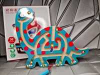 Super zabawka drewniana labirynt magnetyczny Dinozaur nowy
