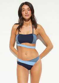 B.P.C bikini granatowo niebieskie bandeau z figami ^36