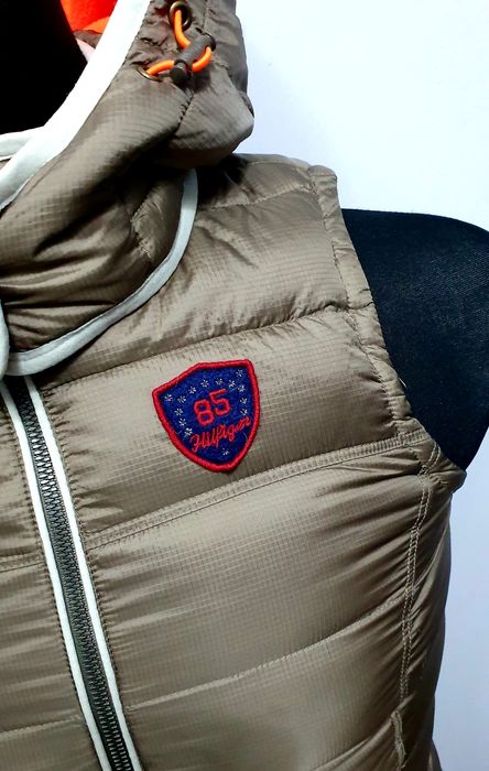 TOMMY HILFIGER roz. S damska kamizelka ocieplacz puchowy z kapturem