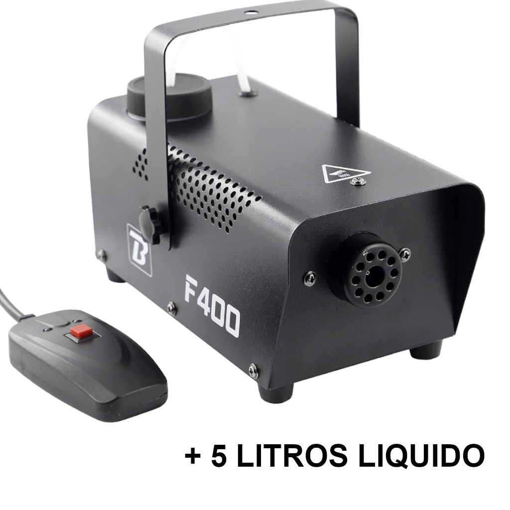 Máquina de Fumo 400w Comando com fio + 5 Lts Liquido Dj Festas Eventos