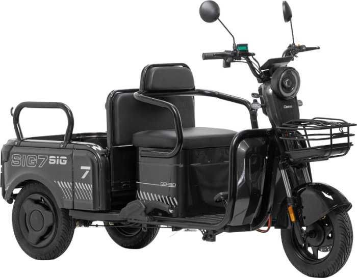 Електричний трицикл Corso SIG-7 1200W 72V/23Ah, 3 місця- Чорний