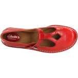 Туфли, сандалии, балетки кожаные  Clarks красные