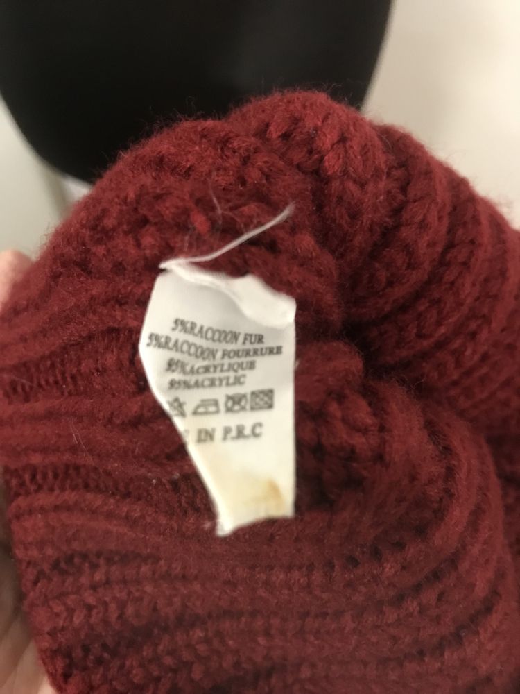 Czapka bordo ciepła