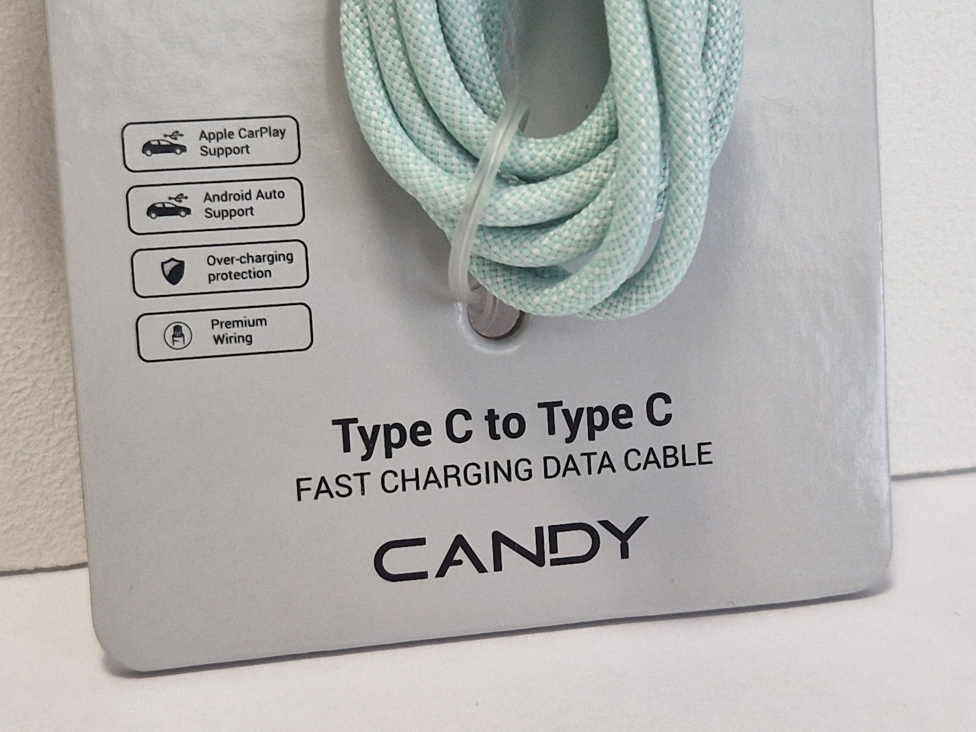 Blavec Kabel Candy oplot - Typ C na Typ C - PD 60W 3A 2 metry Apple