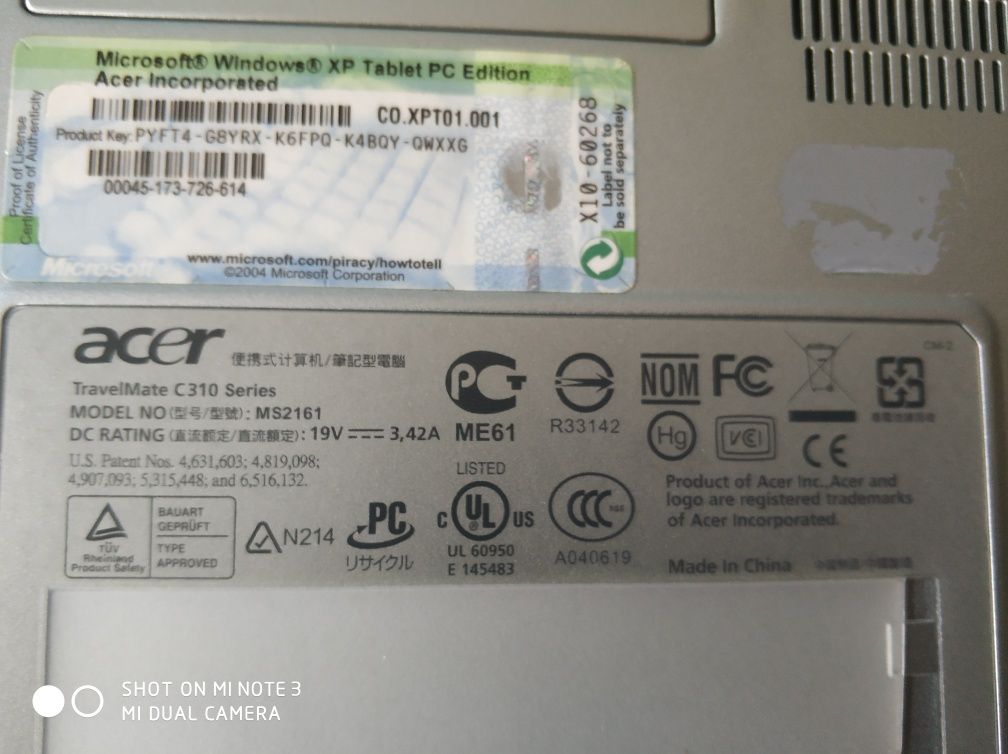 Despachar rápido Portátil Acer travel mate C310