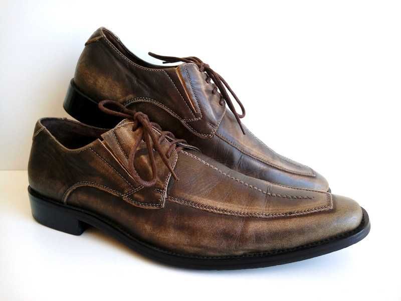 3897. DINSKO - sznurowane brązowo-beżowe skóra 41.