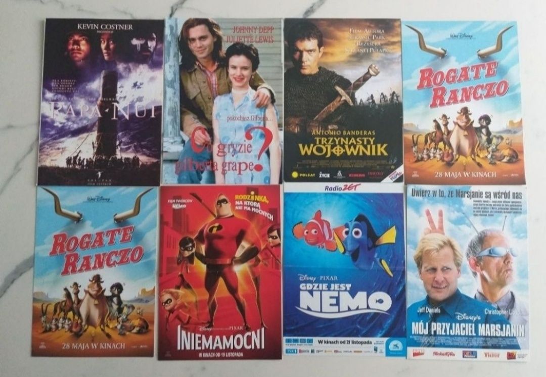 Ulotki filmowe z lat 90 tych z kina format a5, a6
