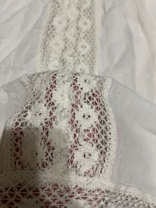 Пляжна туніка. Пляжна накидка біла з мереживом. M/XL Primark
