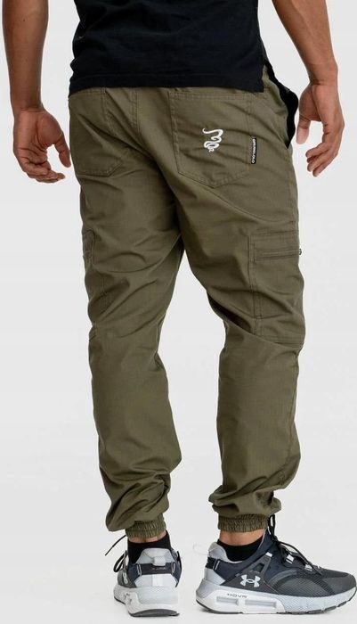 Spodnie  Bojówki Męskie JOGGER Oliwkowe Grube Lolo PL XL