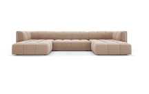 Panoramiczna sofa 5 os. welurowa beżowa Serena 346x160x70cm Micadoni