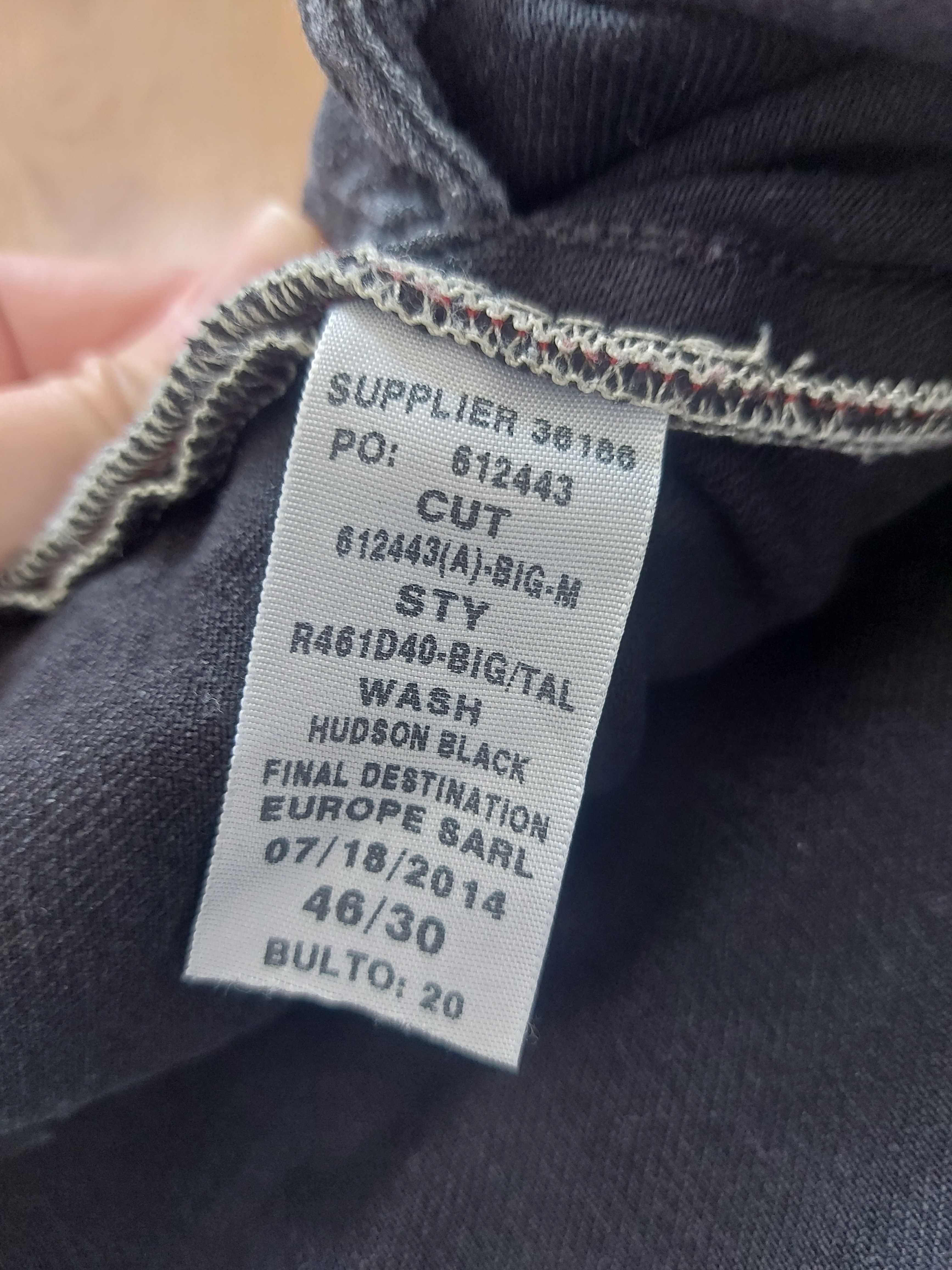 Polo Ralph Lauren Hudson Black jeansy czarne męskie bawełna 3XL 46/30