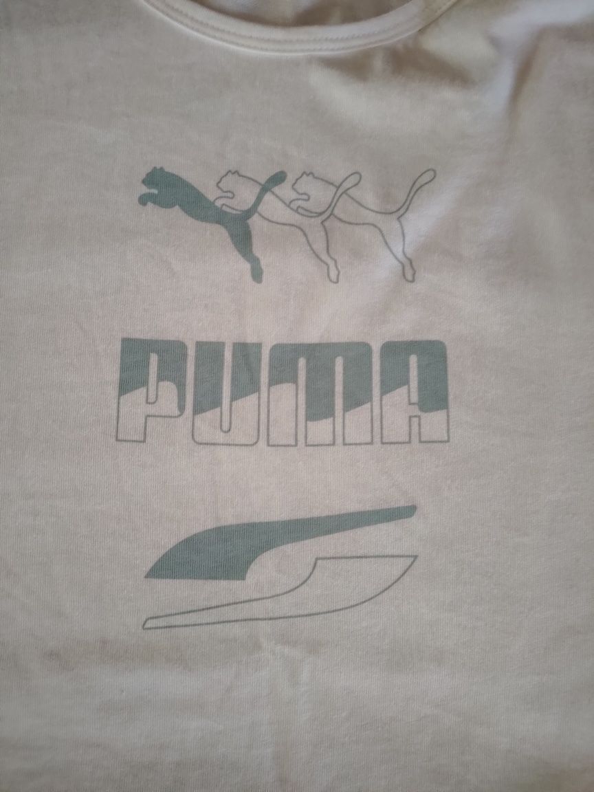 Puma Okazja T-shirt męski na naramkach bawełniany biały lato upały M