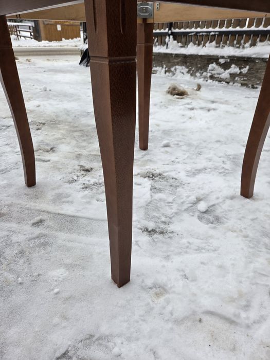 Nogi do stołu – bukowe, kolor orzech